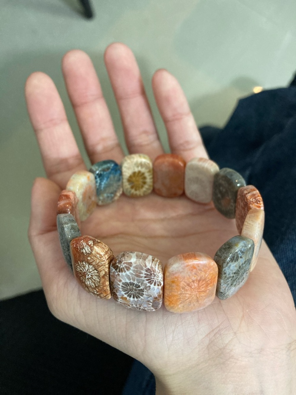 Multi-Color Coral stone Stretch Bracelet - Women Jewelry